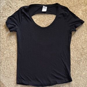 PINK Black Cut Out Short Sleeve oversized T-Shirt